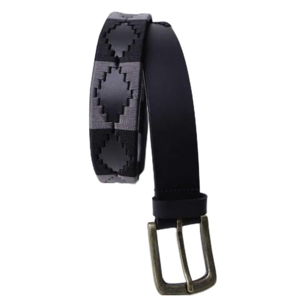 Sezamia Unisex Argentina Premium Leather Polo Belt | Handcrafted, Elegant, Durable, & Adjustable Fit (Black)