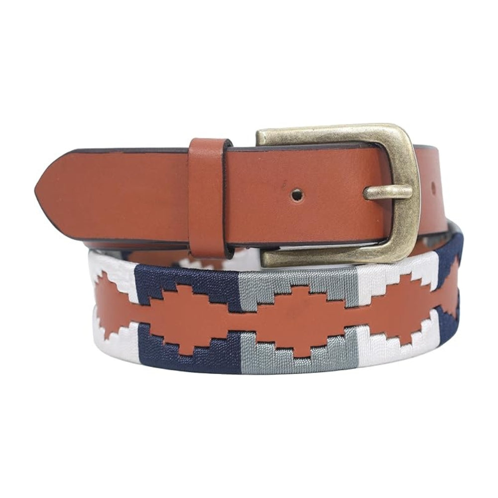 Sezamia Unisex Argentina Premium Leather Polo Belt | Handcrafted, Elegant, Durable, & Adjustable Fit (White)