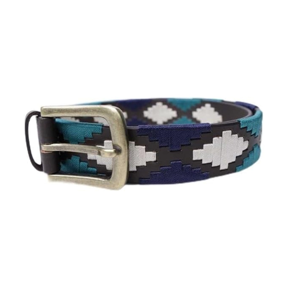 Sezamia Unisex Argentina Premium Leather Polo Belt | Handcrafted, Elegant, Durable, & Adjustable Fit (Dark Blue)