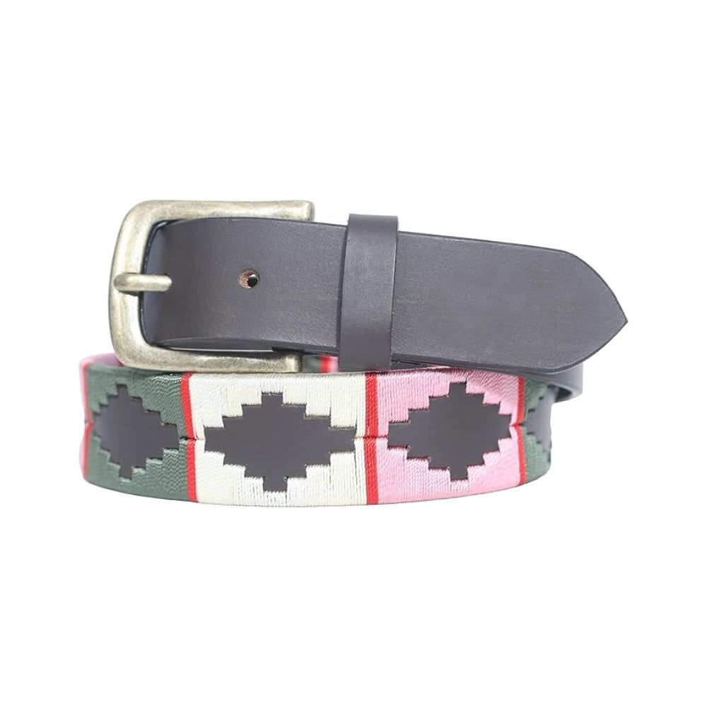 Sezamia Unisex Argentina Premium Leather Polo Belt | Handcrafted, Elegant, Durable, & Adjustable Fit (Sweet Pink)
