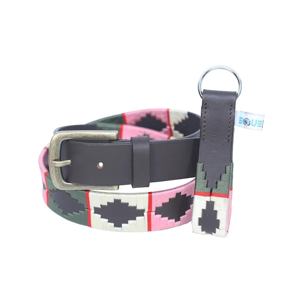 Sezamia Unisex Argentina Premium Leather Polo Belt | Handcrafted, Elegant, Durable, & Adjustable Fit (Sweet Pink)
