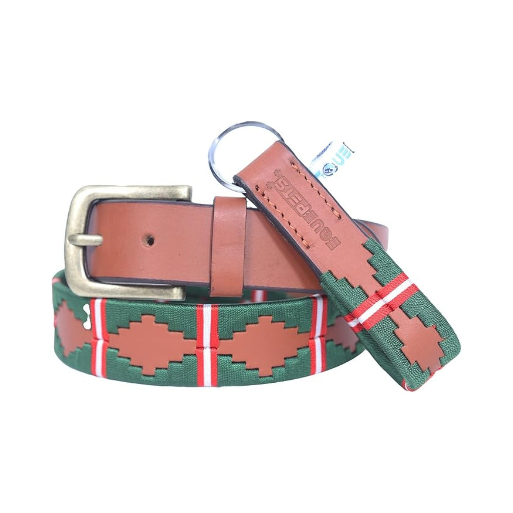 Sezamia Unisex Argentina Premium Leather Polo Belt | Handcrafted, Elegant, Durable, & Adjustable Fit (Green)