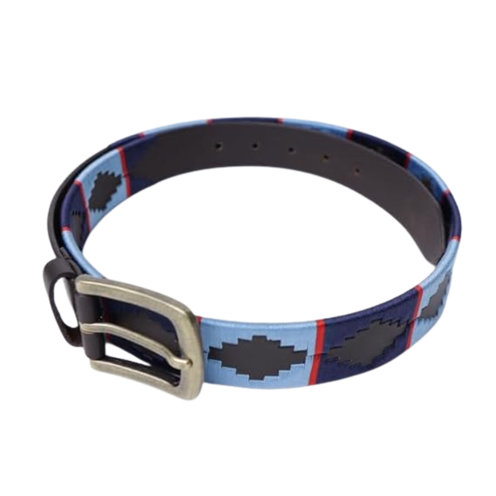 Sezamia Unisex Argentina Premium Leather Polo Belt | Handcrafted, Elegant, Durable, & Adjustable Fit (Blue)