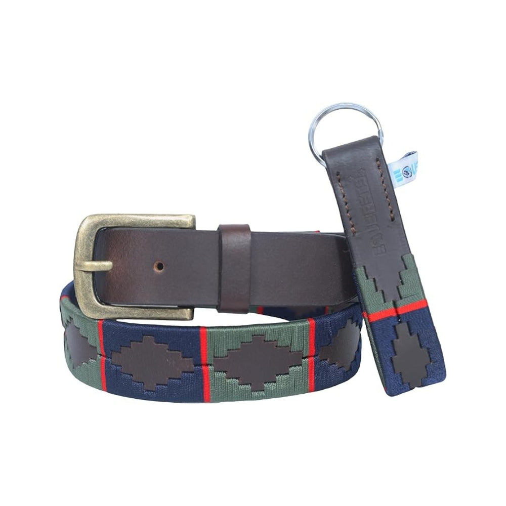 Sezamia Unisex Argentina Premium Leather Polo Belt | Handcrafted, Elegant, Durable, & Adjustable Fit (Army Green)