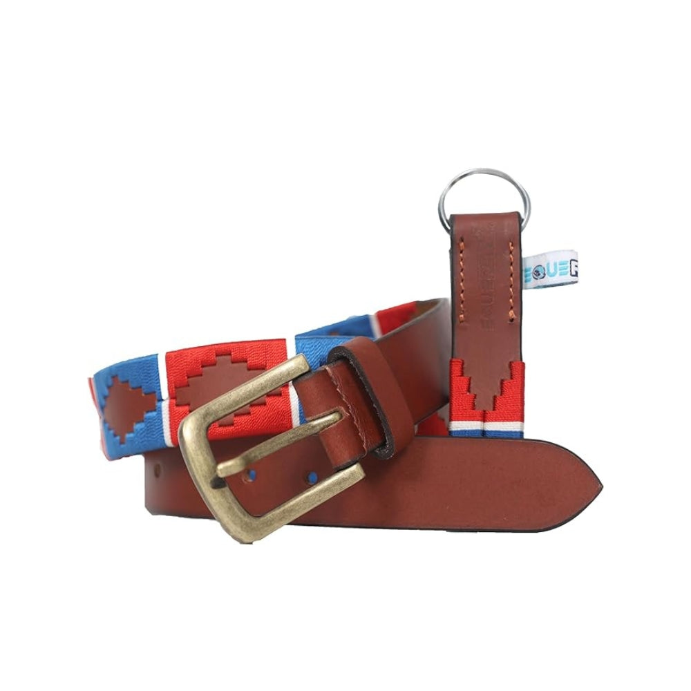 Sezamia Unisex Argentina Premium Leather Polo Belt | Handcrafted, Elegant, Durable, & Adjustable Fit (Red)