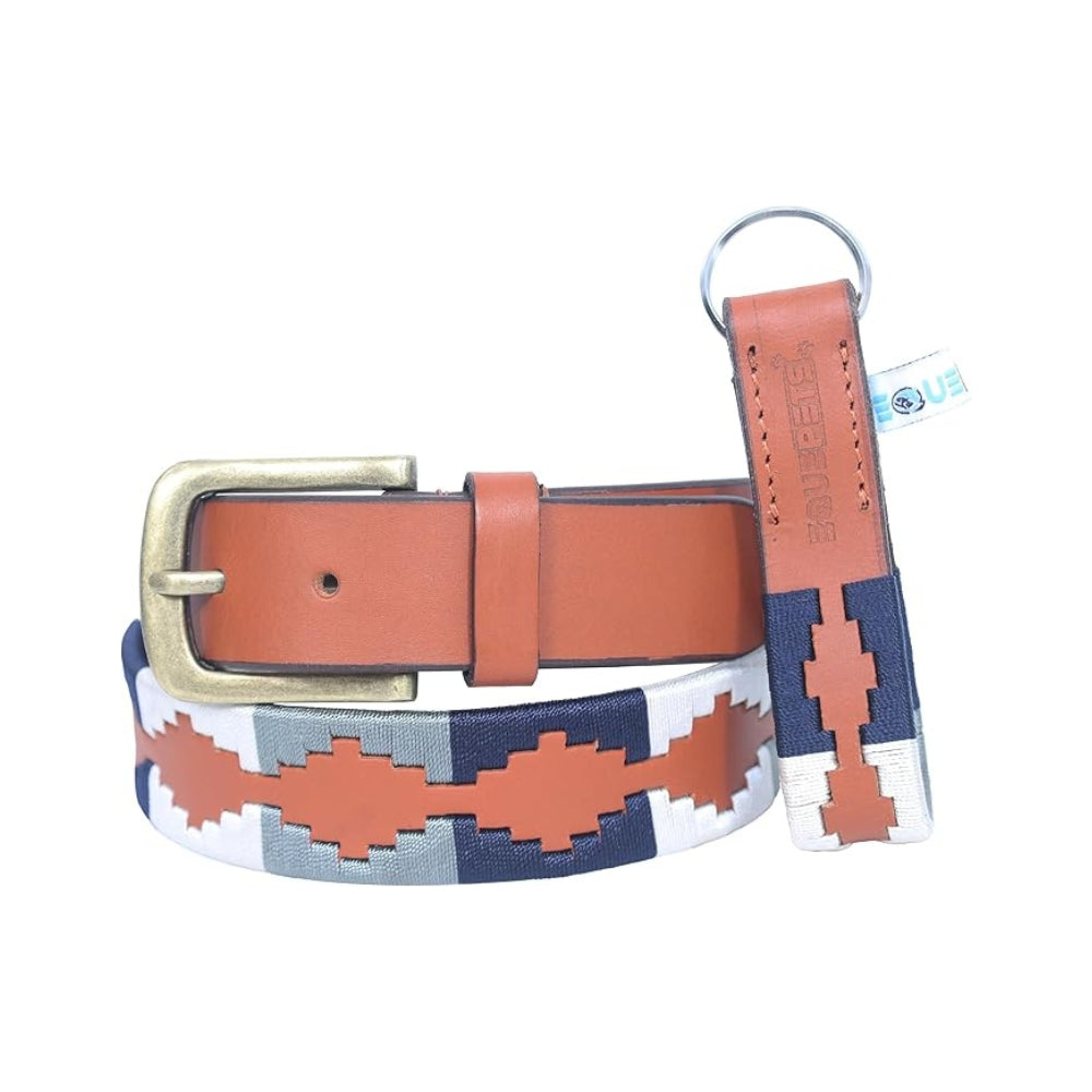 Sezamia Unisex Argentina Premium Leather Polo Belt | Handcrafted, Elegant, Durable, & Adjustable Fit (White)