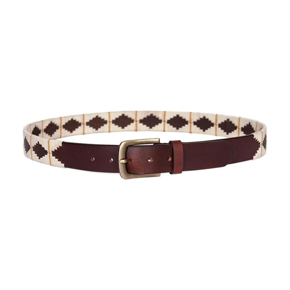 Sezamia Unisex Argentina Premium Leather Polo Belt | Handcrafted, Elegant, Durable, & Adjustable Fit (Beige & Brown)