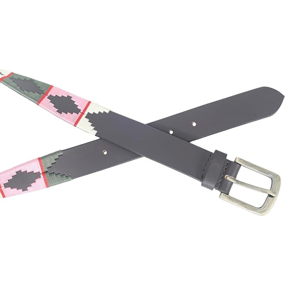 Sezamia Unisex Argentina Premium Leather Polo Belt | Handcrafted, Elegant, Durable, & Adjustable Fit (Sweet Pink)