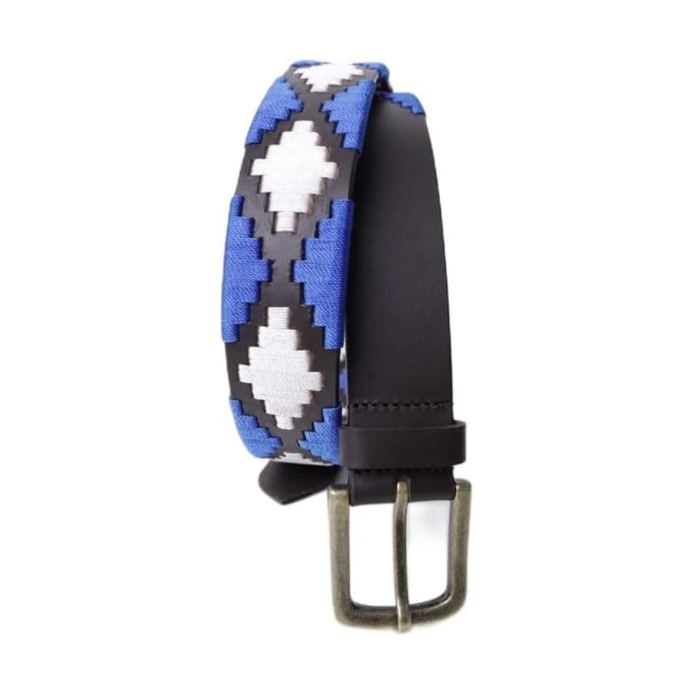 Sezamia Unisex Argentina Premium Leather Polo Belt | Handcrafted, Elegant, Durable, & Adjustable Fit (Azure Blue)