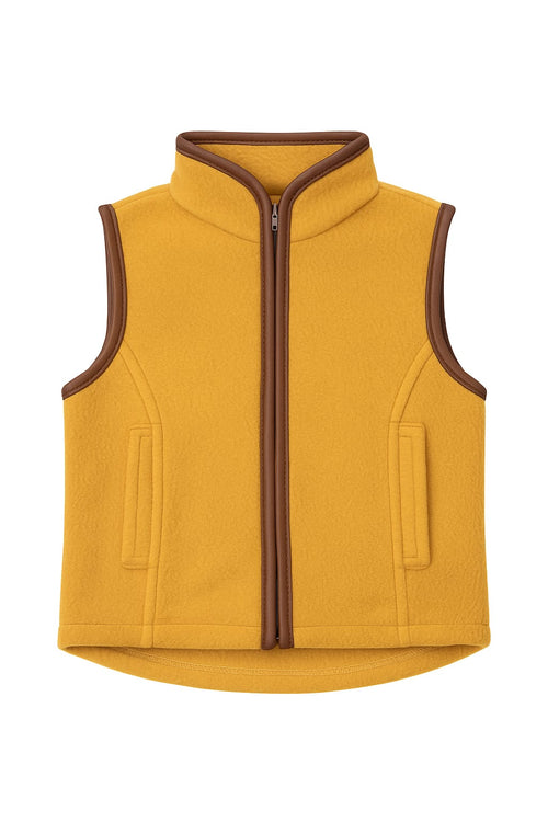 Acropole Men's Sleeveless Fleece Gilet | Stylish Full Zip Outwear Fishing Bodywarmer Jacket, Yellow