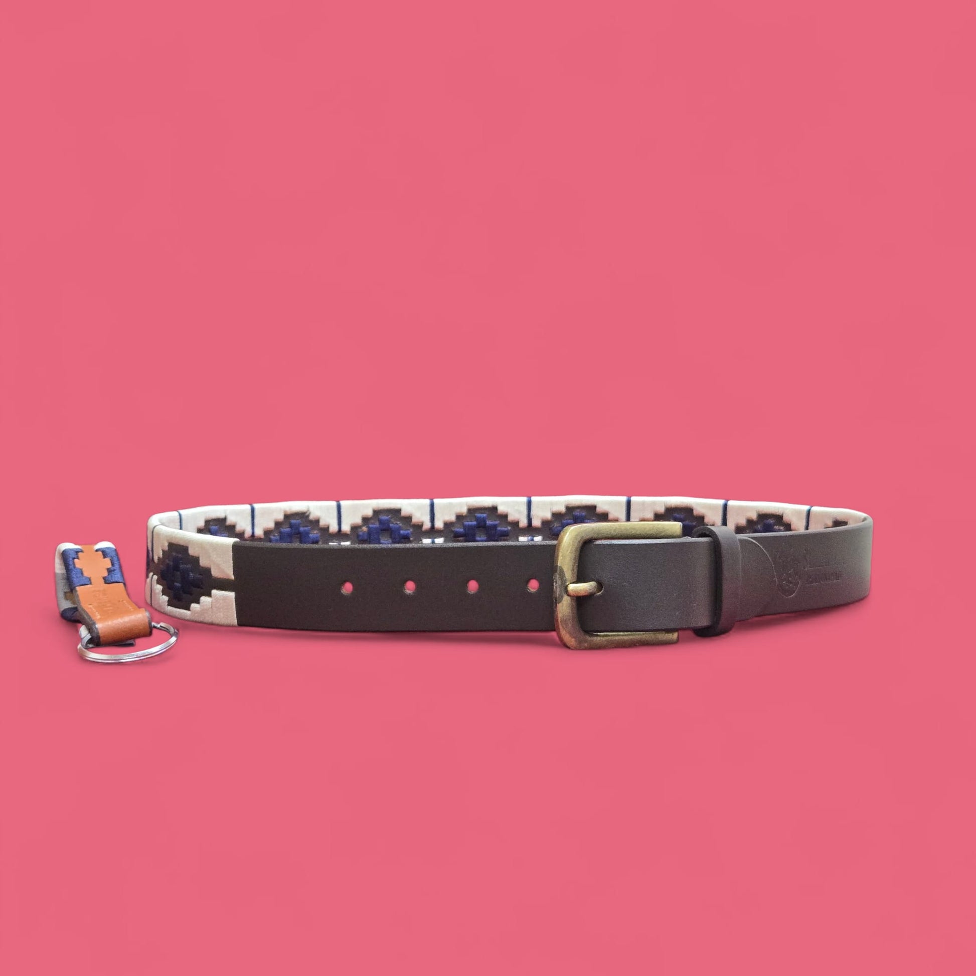 Sezamia Unisex Argentina Premium Leather Polo Belt | Handcrafted, Elegant, Durable, & Adjustable Fit (White)