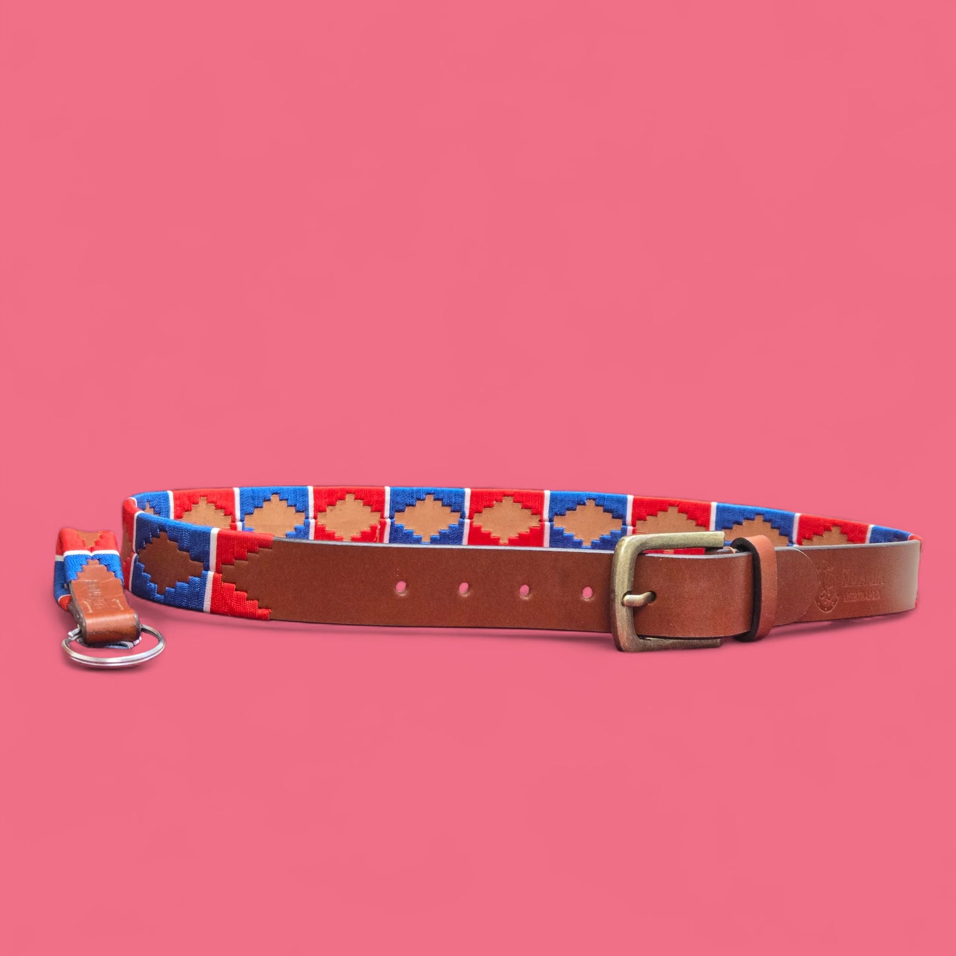 Sezamia Unisex Argentina Premium Leather Polo Belt | Handcrafted, Elegant, Durable, & Adjustable Fit (Red)