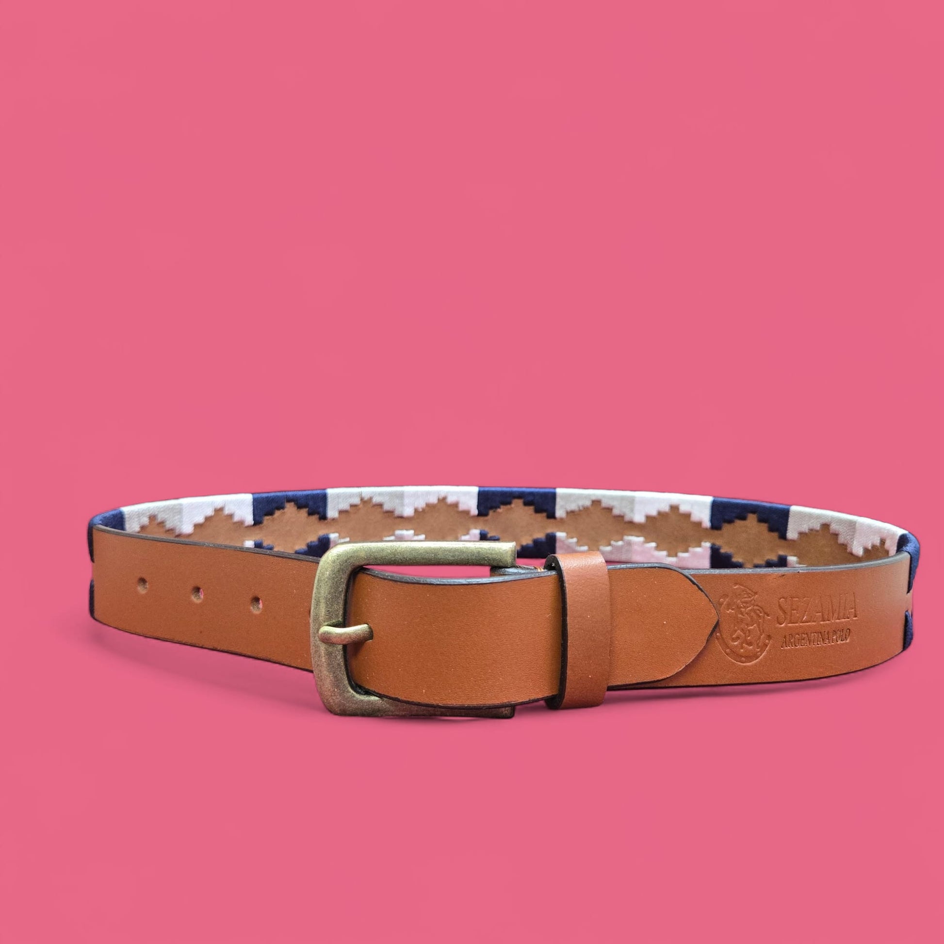 Sezamia Unisex Argentina Premium Leather Polo Belt | Handcrafted, Elegant, Durable, & Adjustable Fit (White)